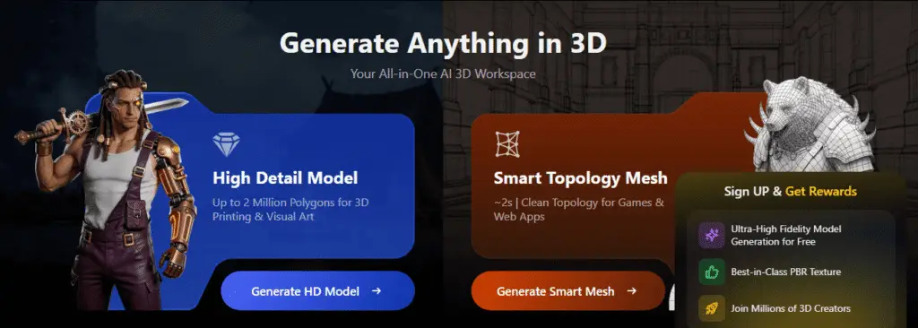 best free ai image to 3d model generation tools